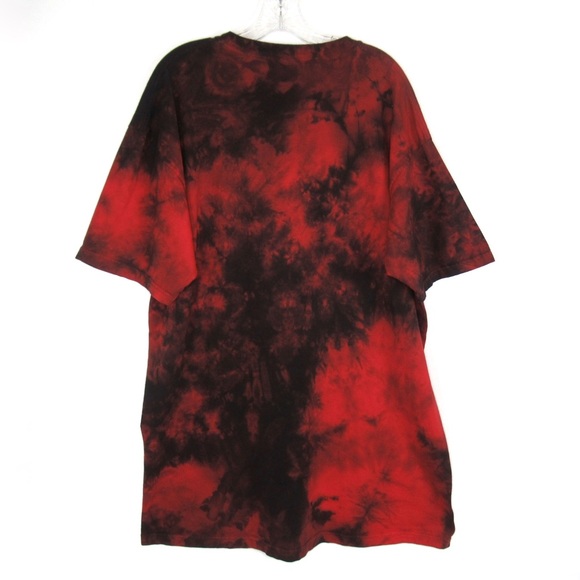 THE MOUNTAIN Native American Feather Dreamcatcher Red/Black Tie-Dye Tee Mens 2XL - Picture 4 of 11
